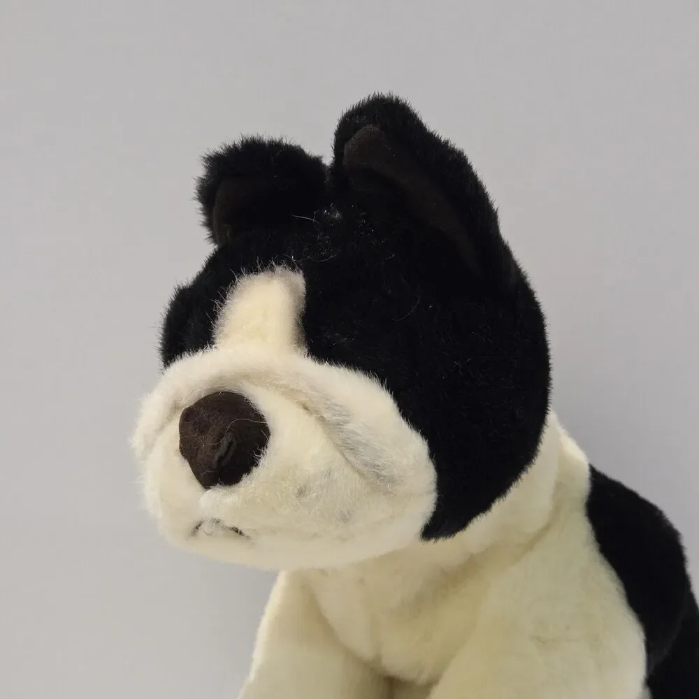 Russ Berrie Frazier Puppy Dog Plush Black White 15” Weighted Floppy Stuffed Toy